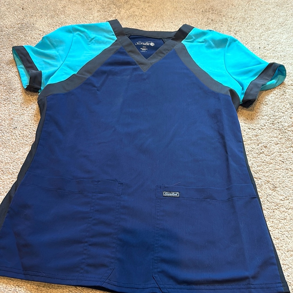 Sanibel scrubs blue scrub top